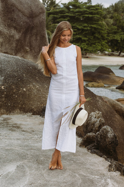 Evelyne White Linen Maxi Dress | Made ...